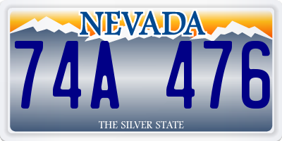 NV license plate 74A476