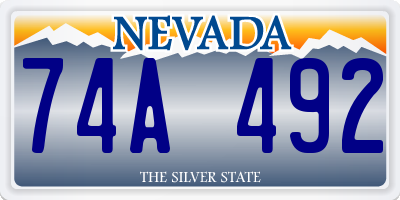 NV license plate 74A492