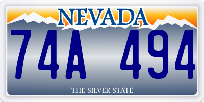 NV license plate 74A494