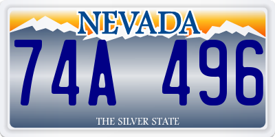 NV license plate 74A496
