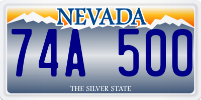 NV license plate 74A500