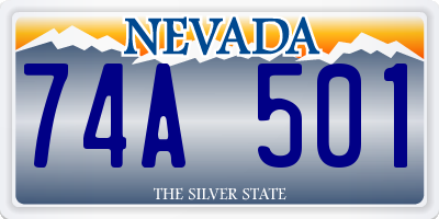 NV license plate 74A501