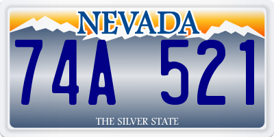 NV license plate 74A521