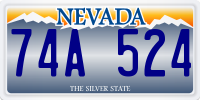 NV license plate 74A524