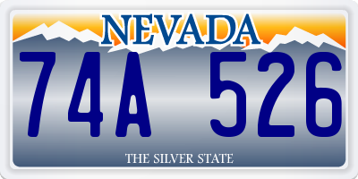 NV license plate 74A526
