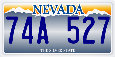 NV license plate 74A527