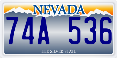 NV license plate 74A536