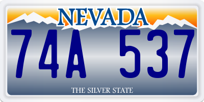 NV license plate 74A537
