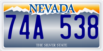 NV license plate 74A538