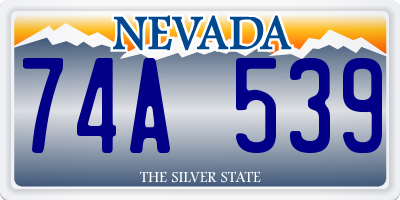 NV license plate 74A539
