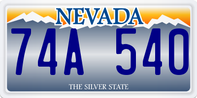 NV license plate 74A540
