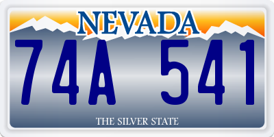 NV license plate 74A541