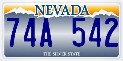 NV license plate 74A542