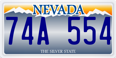 NV license plate 74A554
