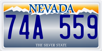 NV license plate 74A559