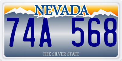 NV license plate 74A568