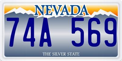 NV license plate 74A569