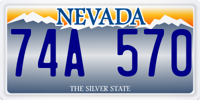 NV license plate 74A570