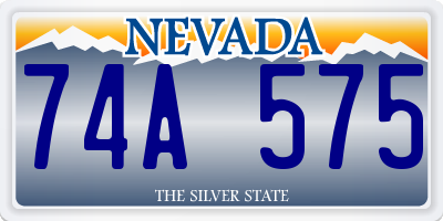 NV license plate 74A575