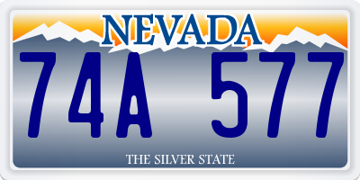 NV license plate 74A577