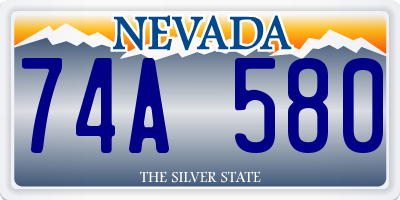 NV license plate 74A580