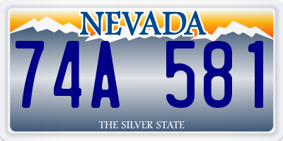 NV license plate 74A581