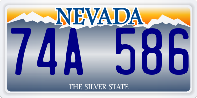 NV license plate 74A586