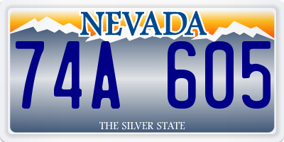 NV license plate 74A605