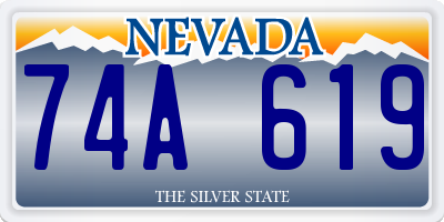 NV license plate 74A619