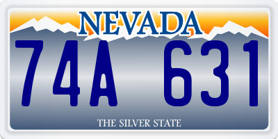 NV license plate 74A631