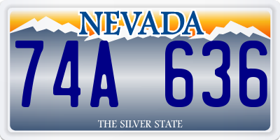 NV license plate 74A636