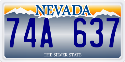 NV license plate 74A637