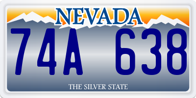 NV license plate 74A638
