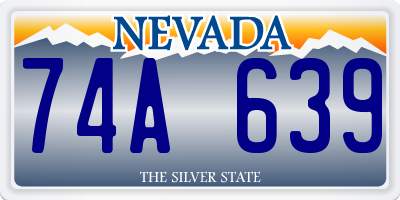 NV license plate 74A639