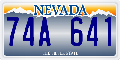 NV license plate 74A641