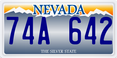 NV license plate 74A642