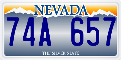 NV license plate 74A657