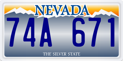 NV license plate 74A671