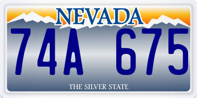 NV license plate 74A675