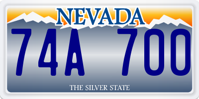 NV license plate 74A700