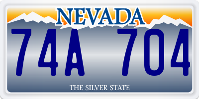 NV license plate 74A704