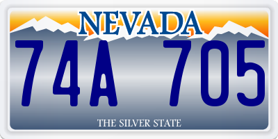 NV license plate 74A705