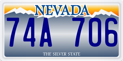 NV license plate 74A706