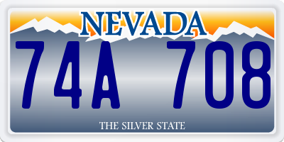NV license plate 74A708