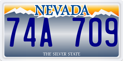 NV license plate 74A709