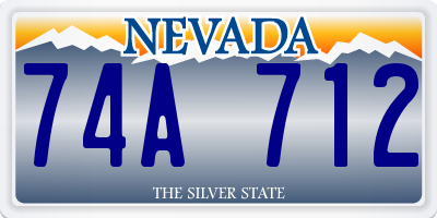 NV license plate 74A712