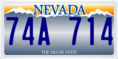 NV license plate 74A714
