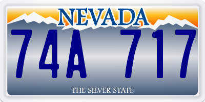 NV license plate 74A717