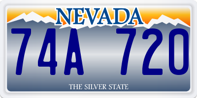 NV license plate 74A720