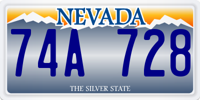 NV license plate 74A728